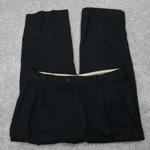Zanella‎ Casper Dress Pants Mens 40 Black Pleated Straight Leg w/ 25" inseam